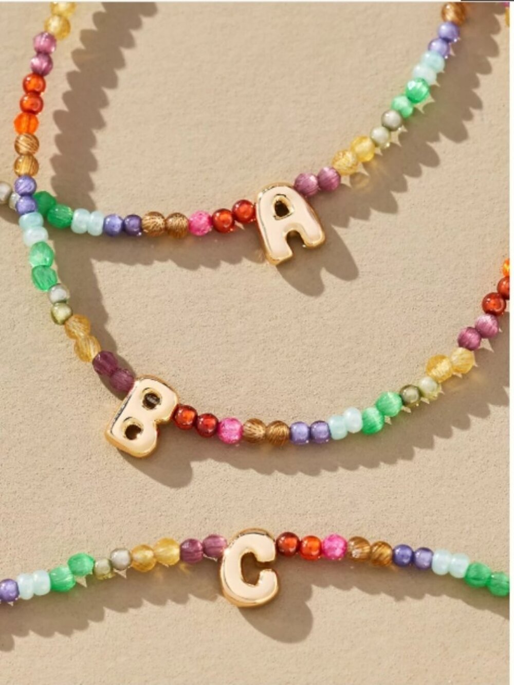 NWT Anthropologie Beaded Bubble Letter "P" Lowercase Monogram Necklace